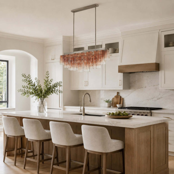 Vaelora Chandelier - Gradient Glass Linear Chandelier for Dining Room