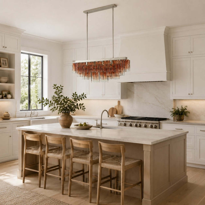 Vaelora Chandelier - Gradient Glass Linear Chandelier for Dining Room