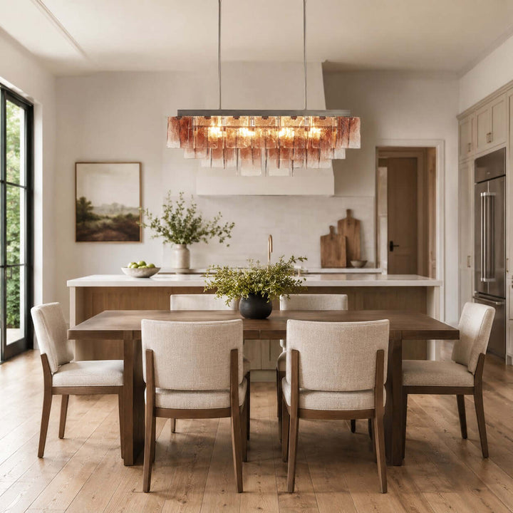 Vaelora Chandelier - Gradient Glass Linear Chandelier for Dining Room