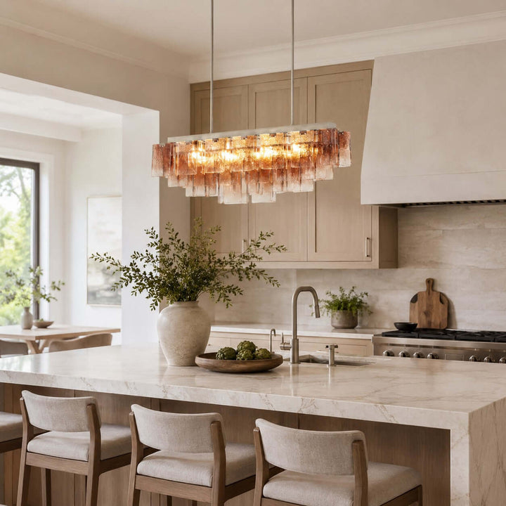 Vaelora Chandelier - Gradient Glass Linear Chandelier for Dining Room