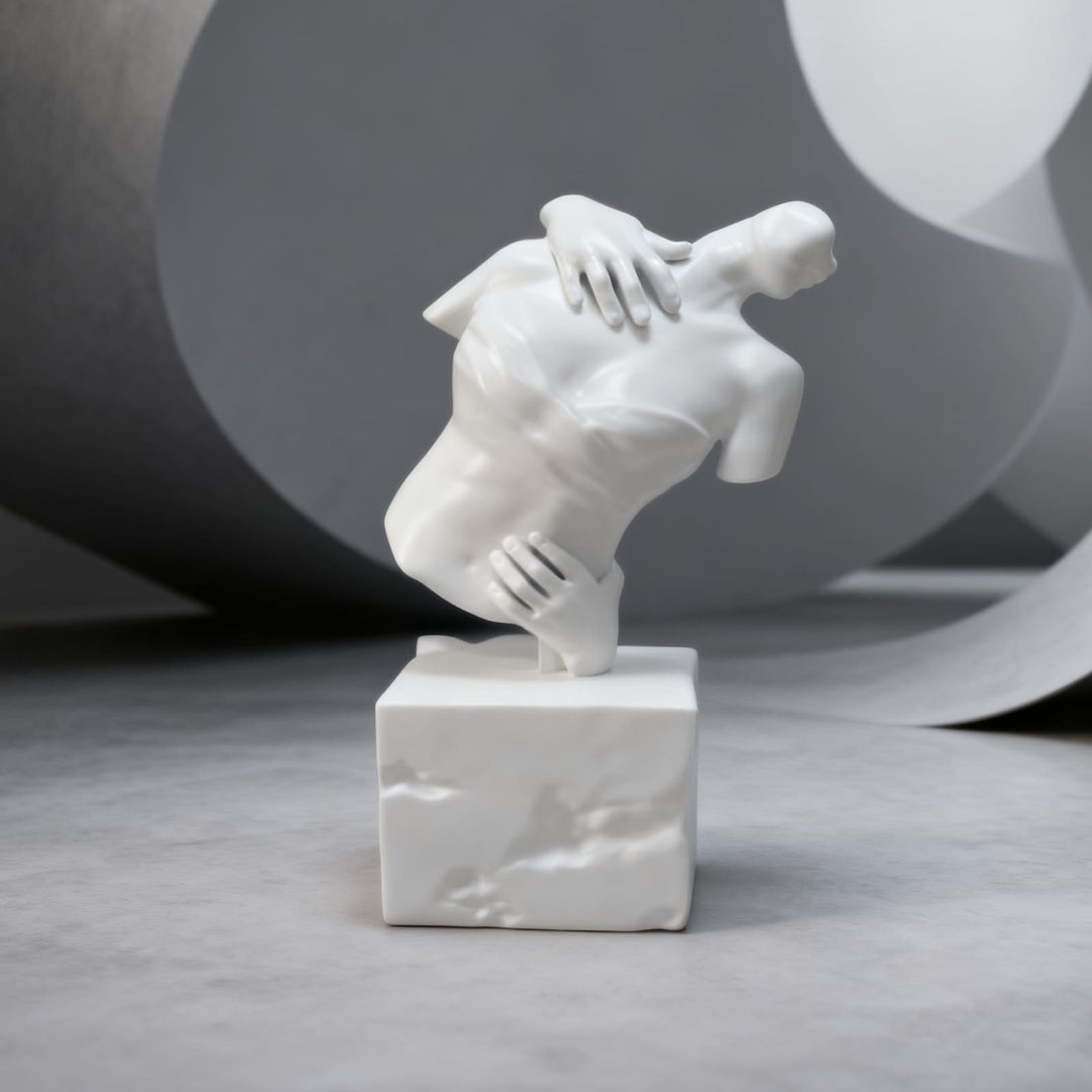 Valeno Sculpture – White Decorative Sculpture, Living Room Art Decor