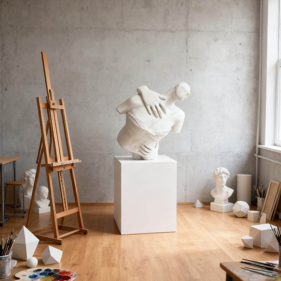 Valeno Sculpture – White Decorative Sculpture, Living Room Art Decor