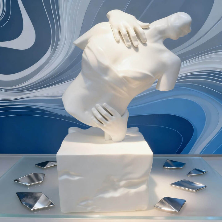 Valeno Sculpture – White Decorative Sculpture, Living Room Art Decor