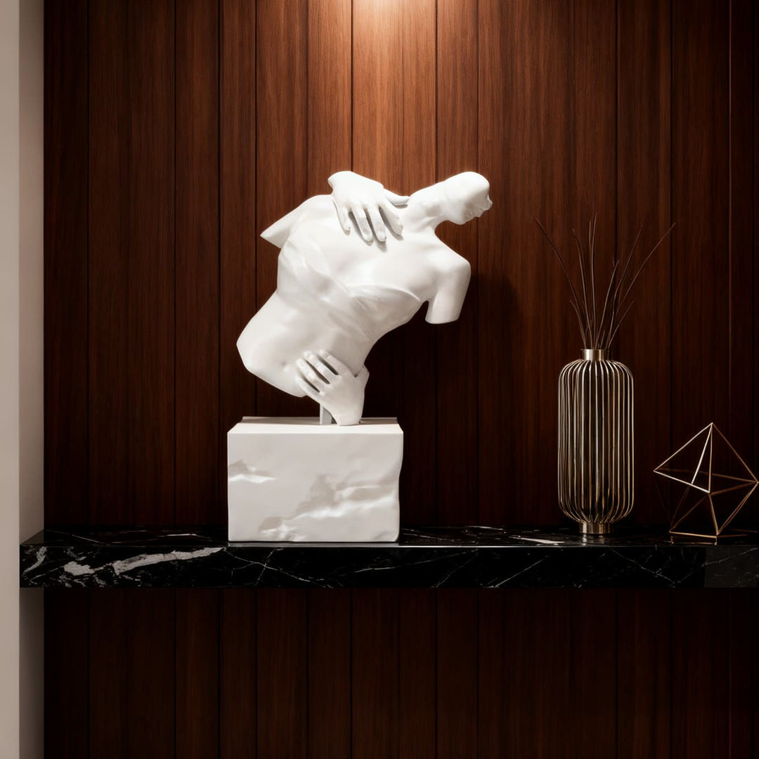 Valeno Sculpture – White Decorative Sculpture, Living Room Art Decor
