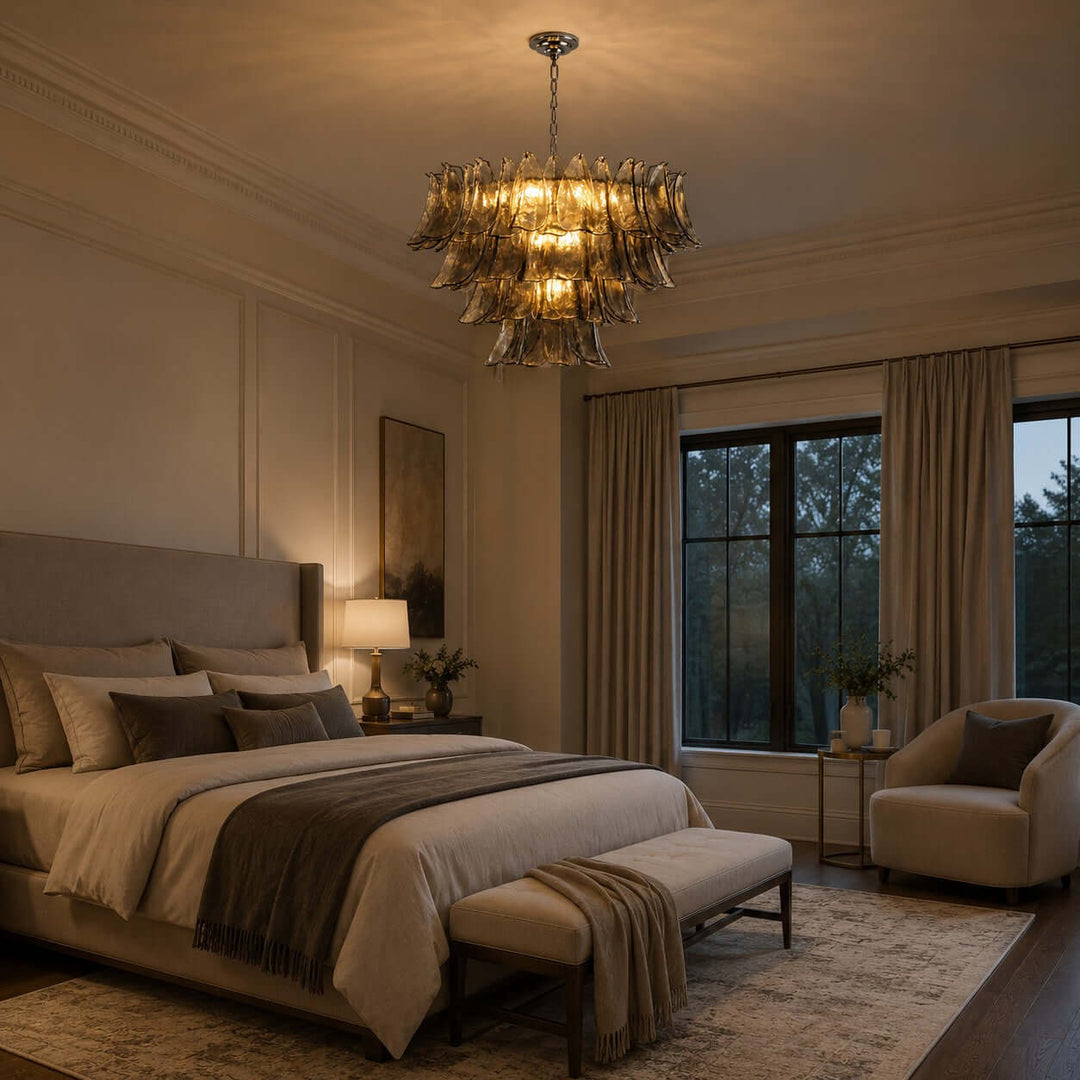 Valora Chandelier | Art Glass Light for Living Room Foyer