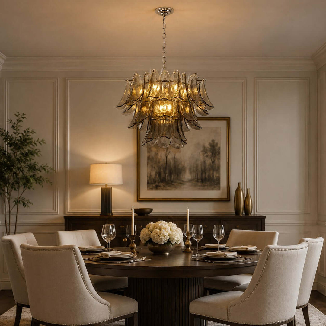 Valora Chandelier | Art Glass Light for Living Room Foyer