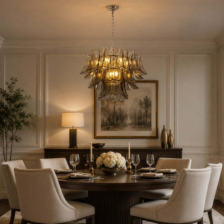 Valora Chandelier | Art Glass Light for Living Room Foyer