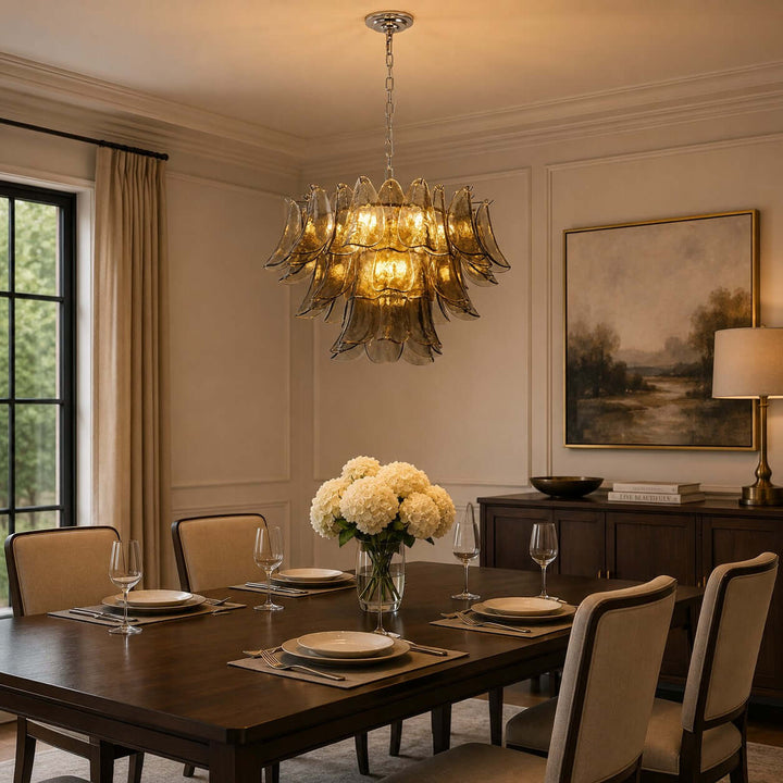 Valora Chandelier | Art Glass Light for Living Room Foyer