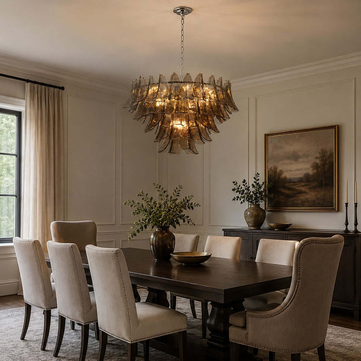 Valora Chandelier | Art Glass Light for Living Room Foyer