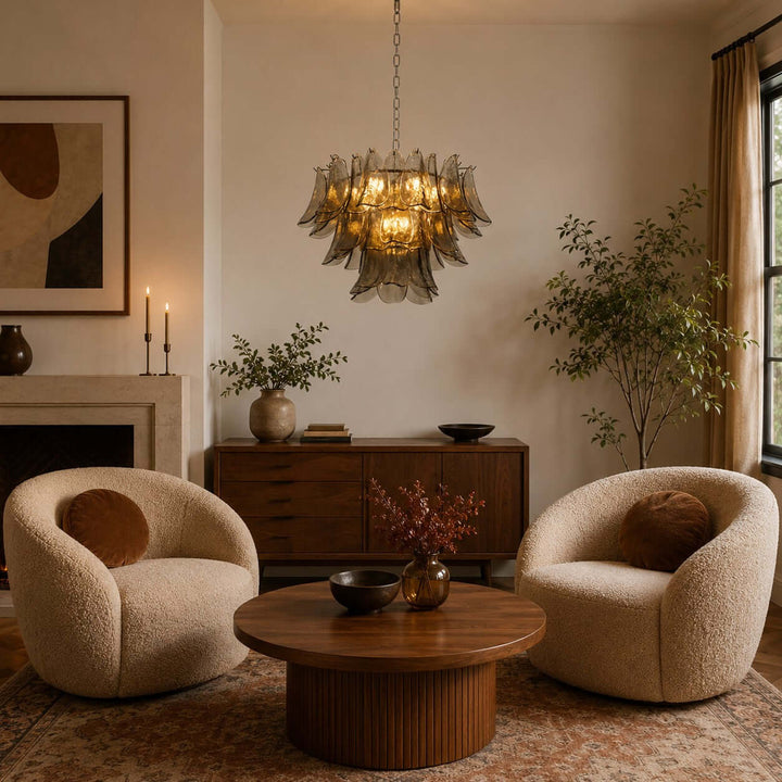 Valora Chandelier | Art Glass Light for Living Room Foyer