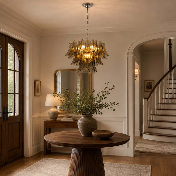 Valora Chandelier | Art Glass Light for Living Room Foyer