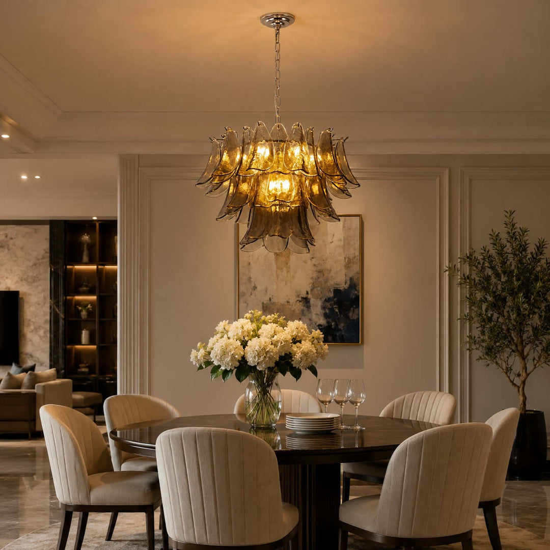 Valora Chandelier | Art Glass Light for Living Room Foyer