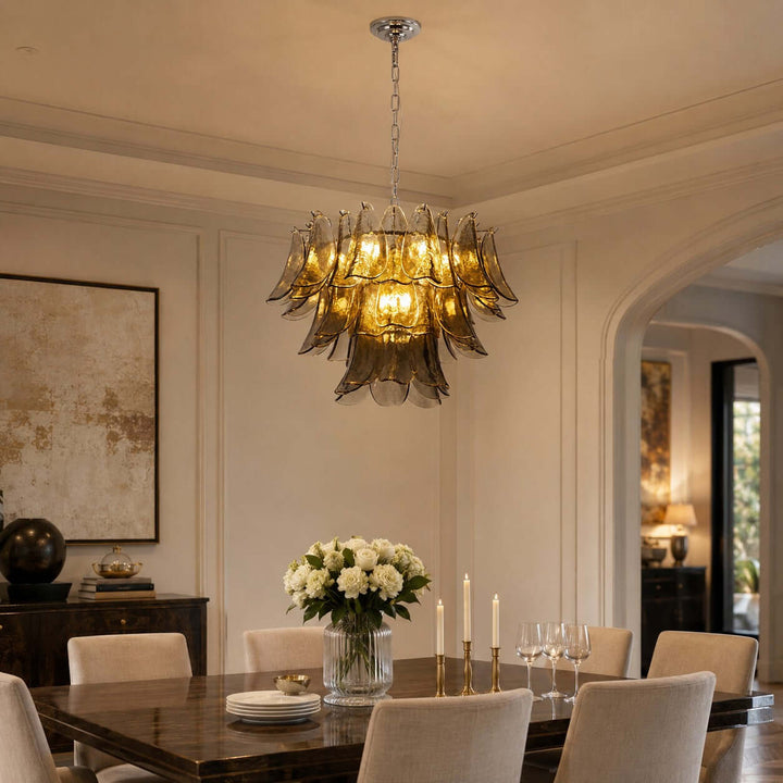 Valora Chandelier | Art Glass Light for Living Room Foyer