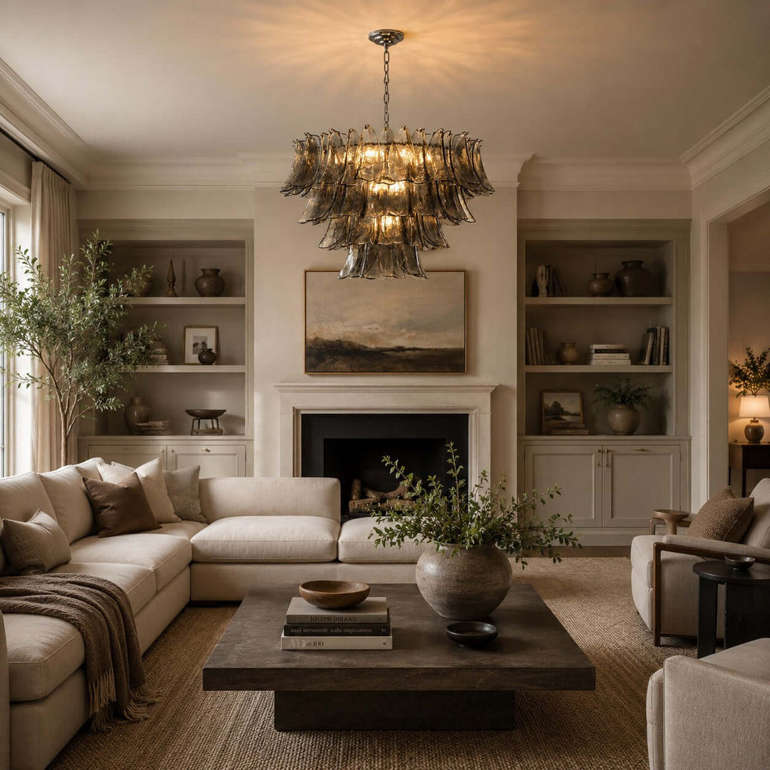 Valora Chandelier | Art Glass Light for Living Room Foyer