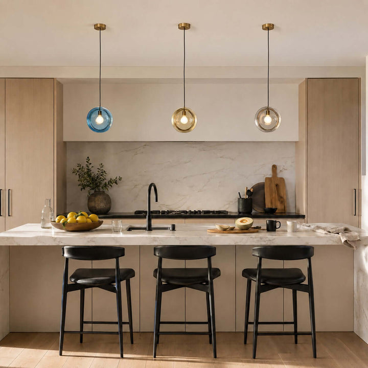 Vandrel Modern Glass Pendant Light for Kitchen, Dining, and Bedroom