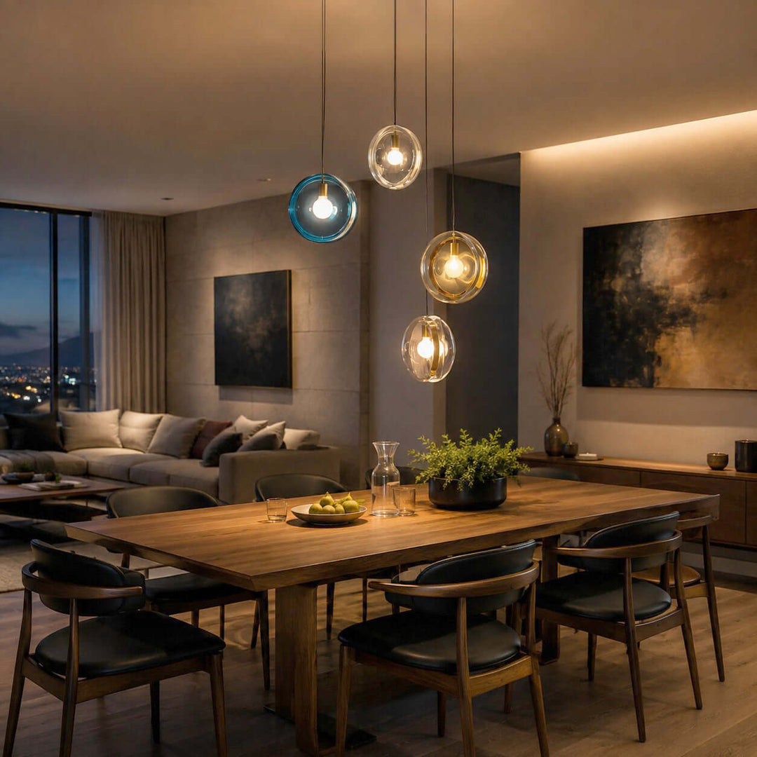 Vandrel Modern Glass Pendant Light for Kitchen, Dining, and Bedroom