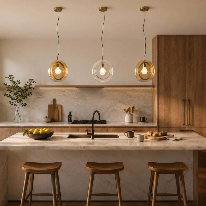 Vandrel Modern Glass Pendant Light for Kitchen, Dining, and Bedroom