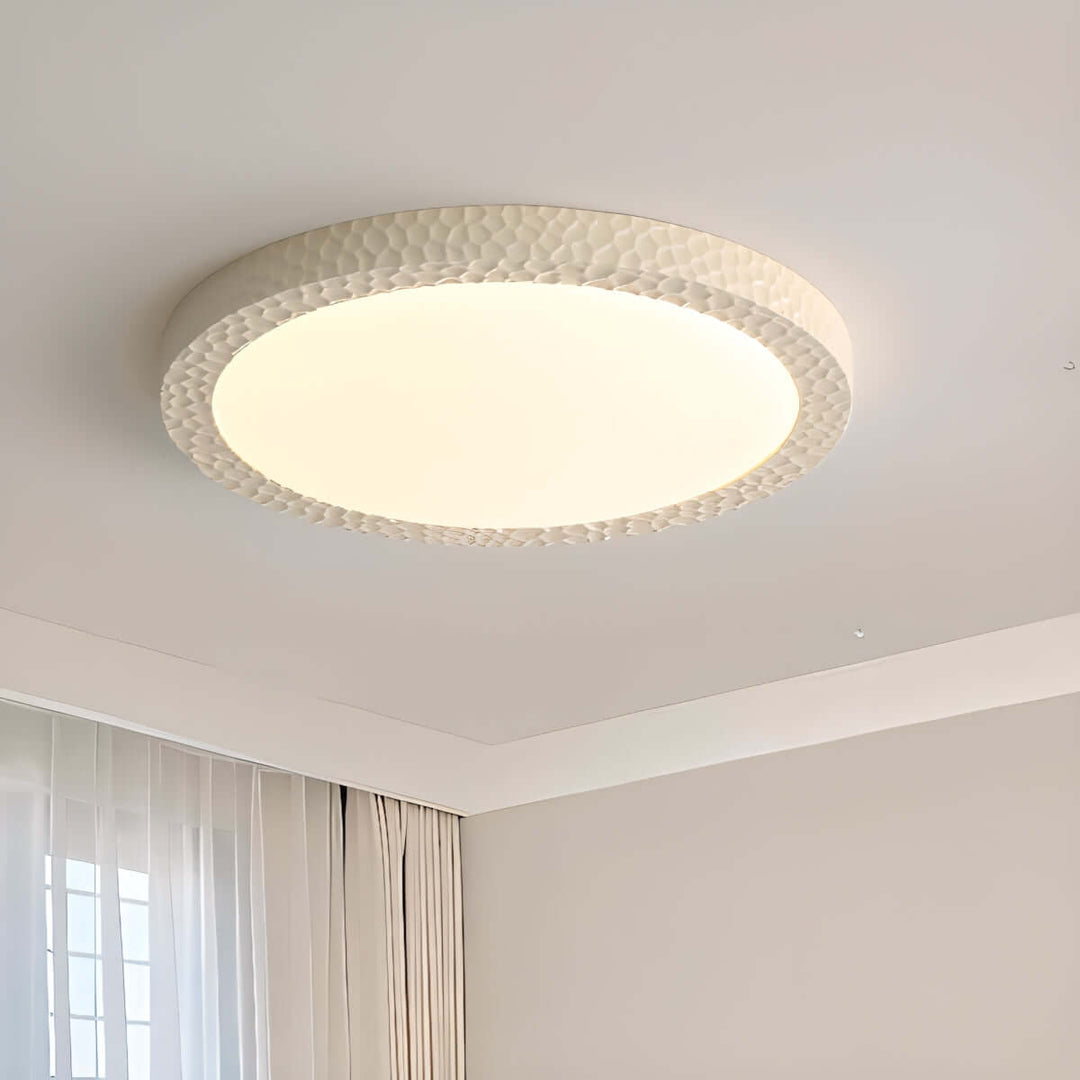 Varnex Ceiling Lamp – Minimalist Cream Round Bedroom Lamp