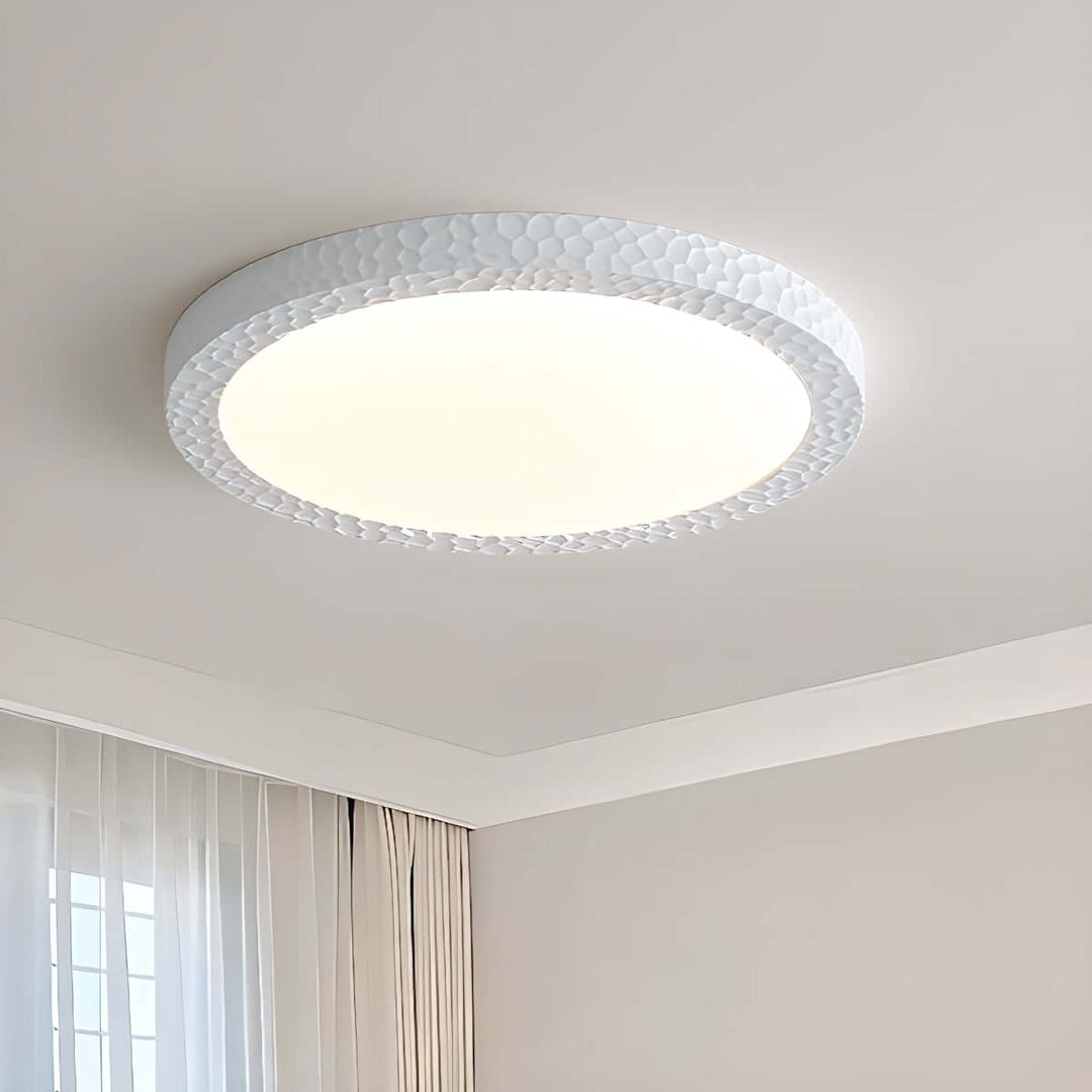 Varnex Ceiling Lamp – Minimalist Cream Round Bedroom Lamp