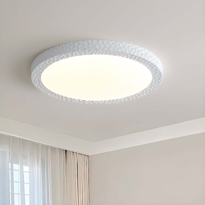 Varnex Ceiling Lamp – Minimalist Cream Round Bedroom Lamp