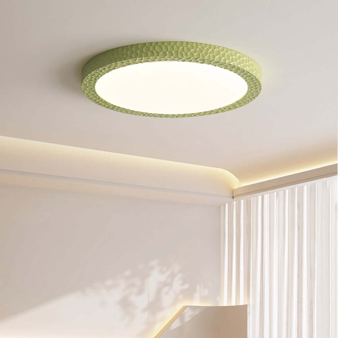 Varnex Ceiling Lamp – Minimalist Cream Round Bedroom Lamp