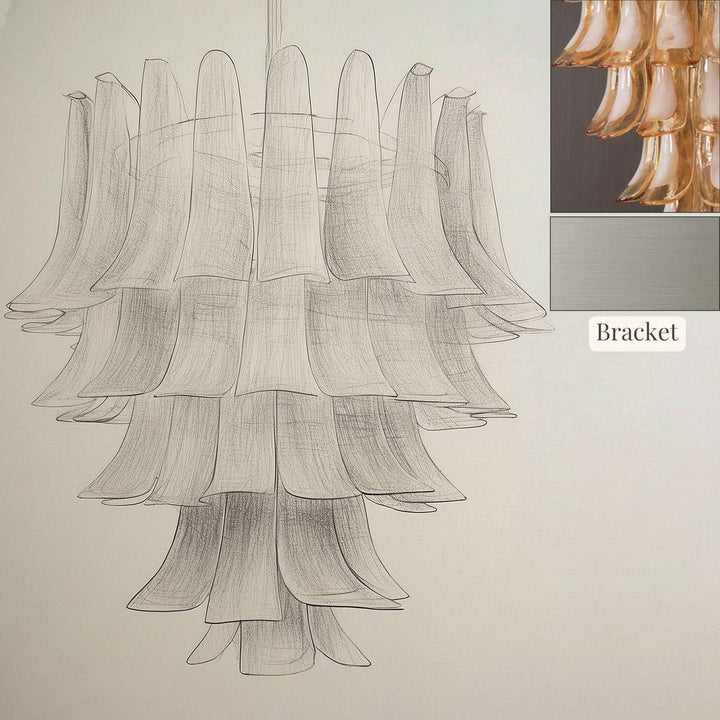 Vekla Chandelier – Handmade Murano Glass, Mid Century Elegance | Vinlighting