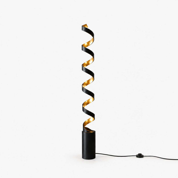 Velisse Floor Lamp - Modern Black and Gold LED Spiral Design