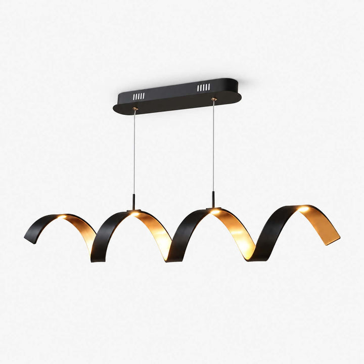 Velisse Linear Chandelier | Modern Wave Light for Kitchen Island