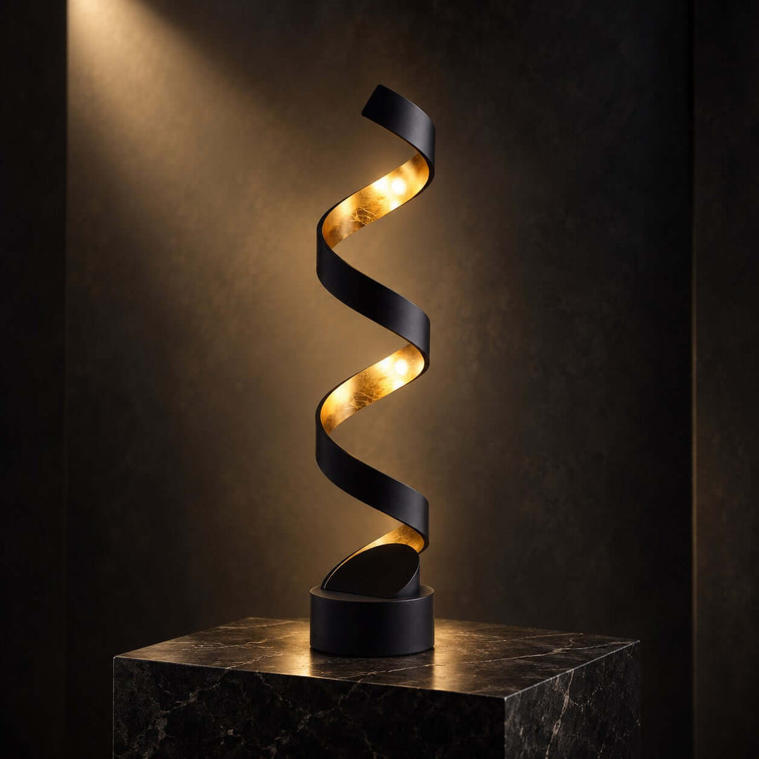 Velisse Modern Black and Gold Table Lamp for Bedroom &amp; Office