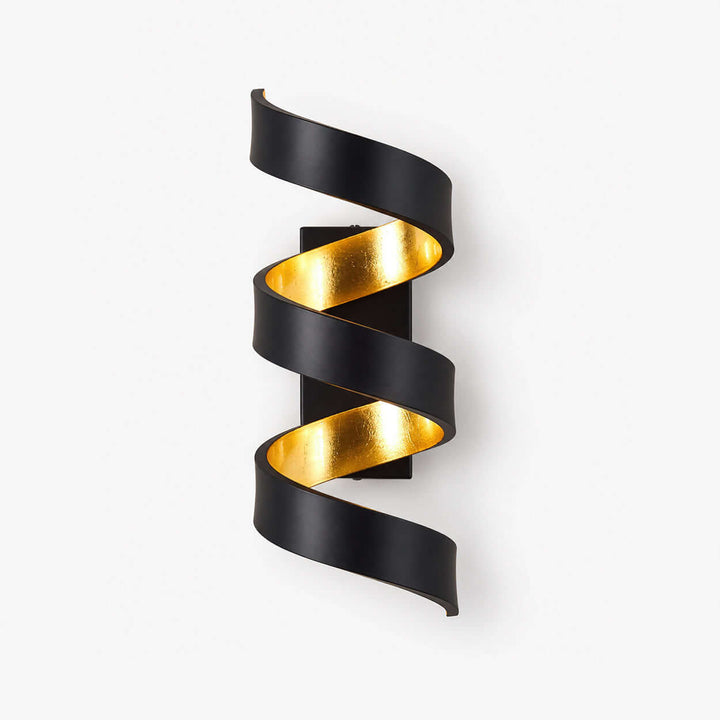Velisse Wall Sconce - Modern Black and Gold Spiral Wall Sconce