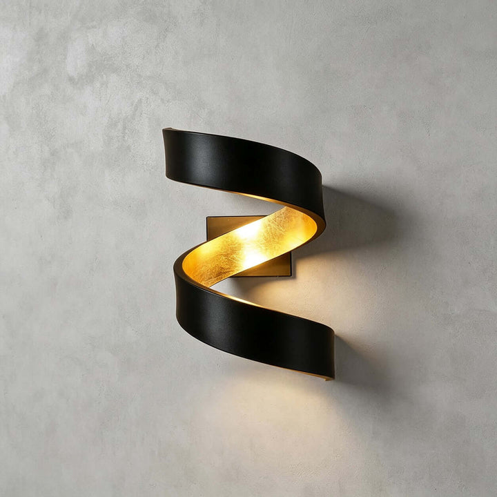 Velisse Wall Sconce - Modern Black and Gold Spiral Wall Sconce