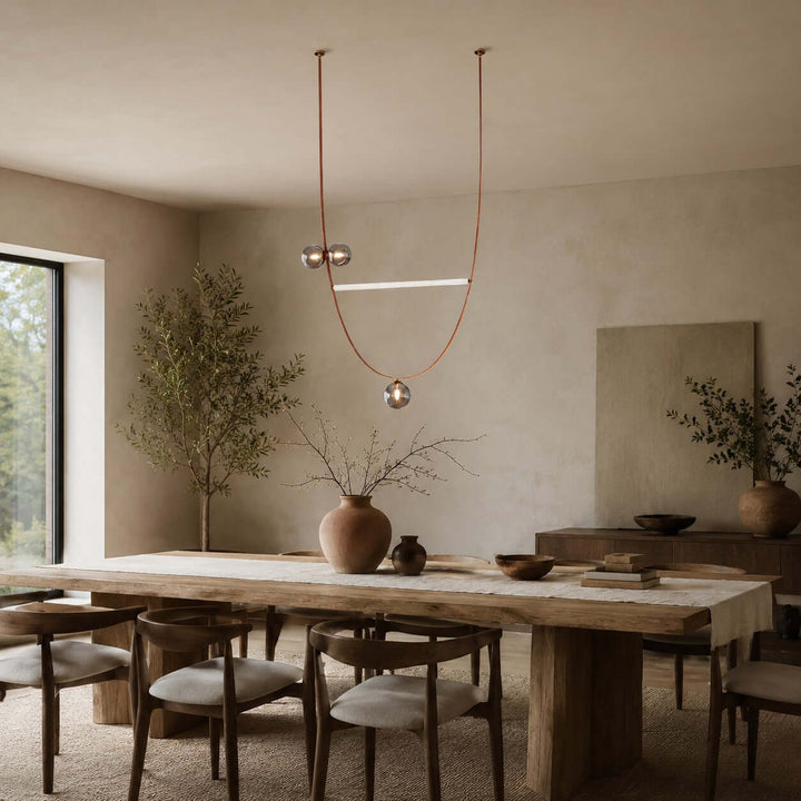 Leather Glass Chandelier for Stairwells and Foyers | Vinlighting