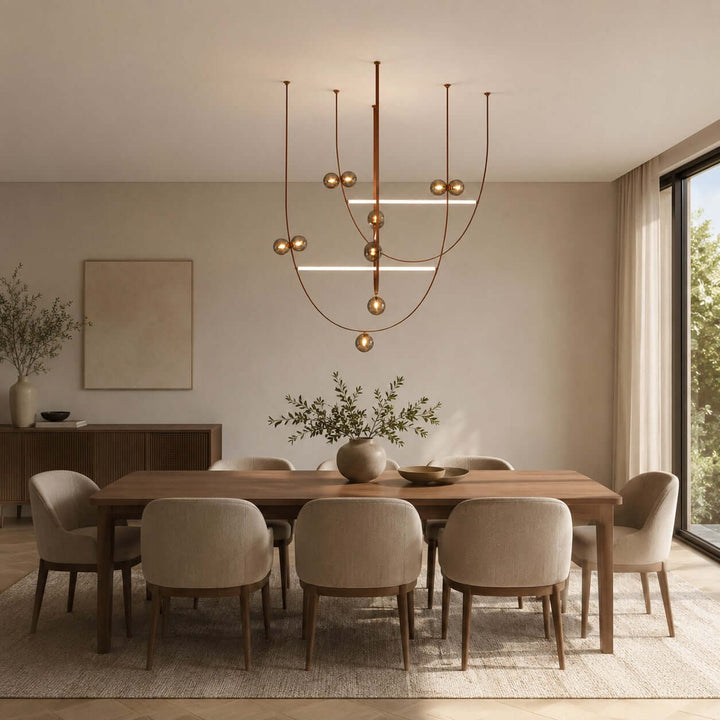 Leather Glass Chandelier for Stairwells and Foyers | Vinlighting