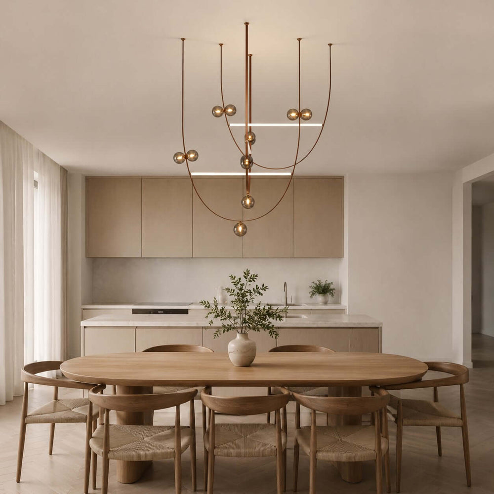 Leather Glass Chandelier for Stairwells and Foyers | Vinlighting