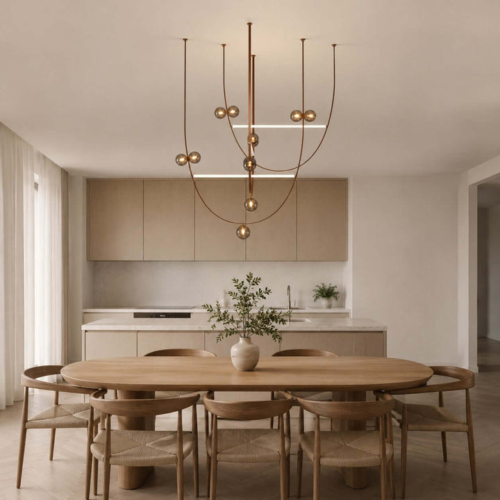 Leather Glass Chandelier for Stairwells and Foyers | Vinlighting