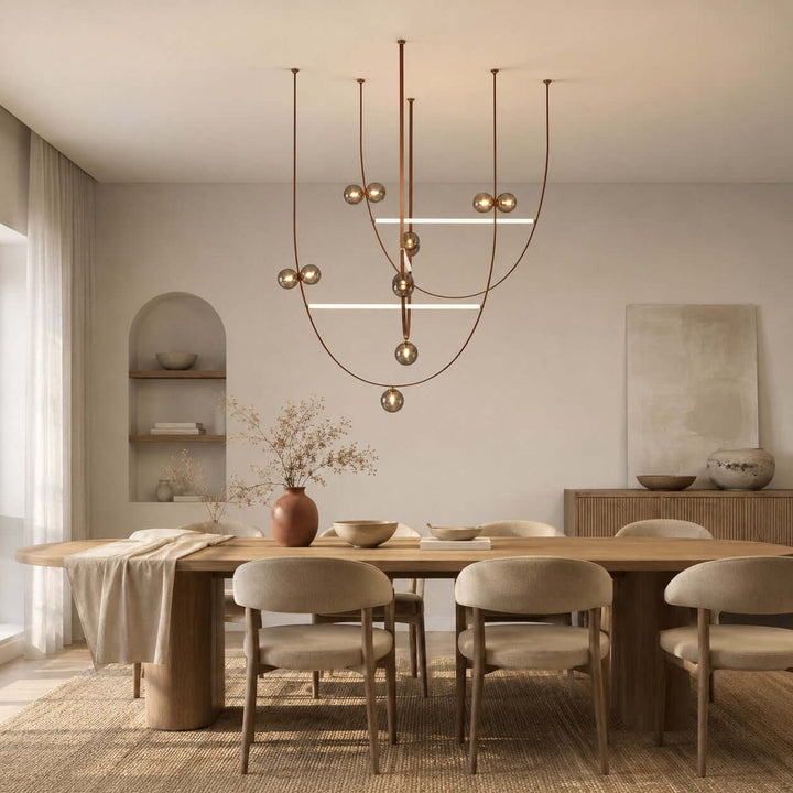 Leather Glass Chandelier for Stairwells and Foyers | Vinlighting