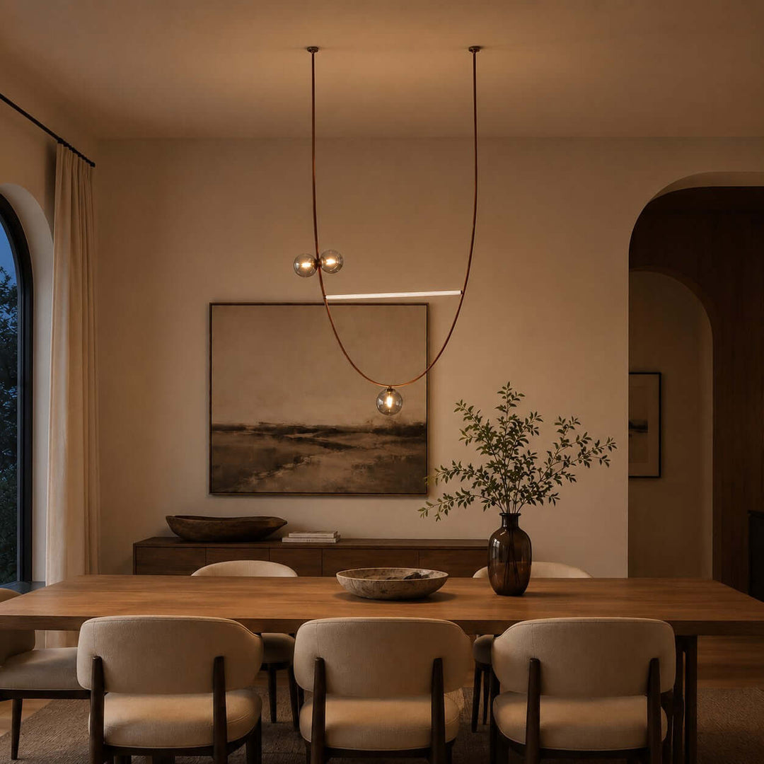 Leather Glass Chandelier for Stairwells and Foyers | Vinlighting