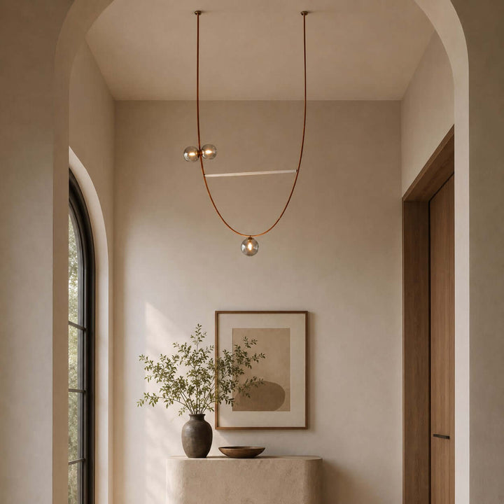 Leather Glass Chandelier for Stairwells and Foyers | Vinlighting