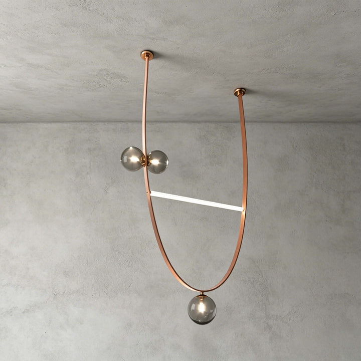 Leather Glass Chandelier for Stairwells and Foyers | Vinlighting