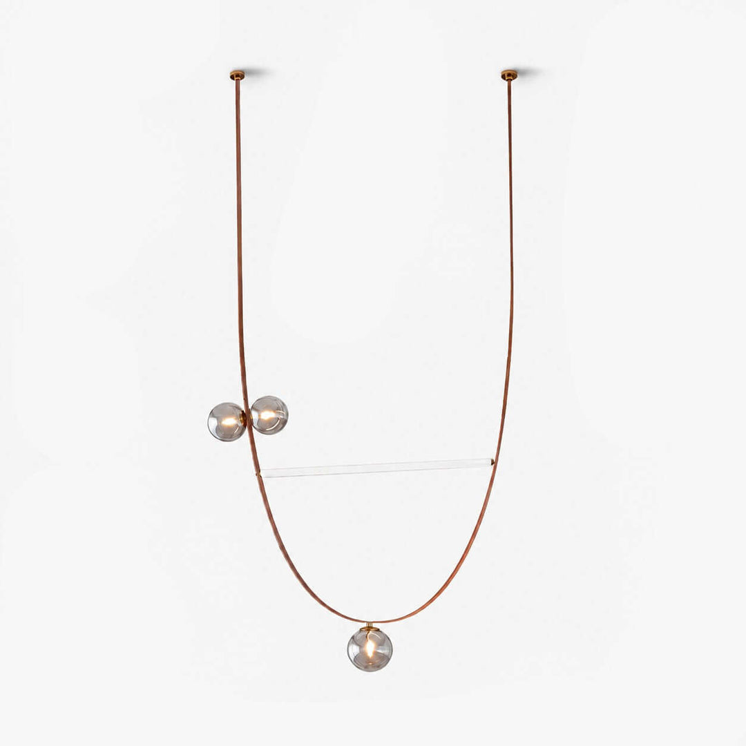Leather Glass Chandelier for Stairwells and Foyers | Vinlighting