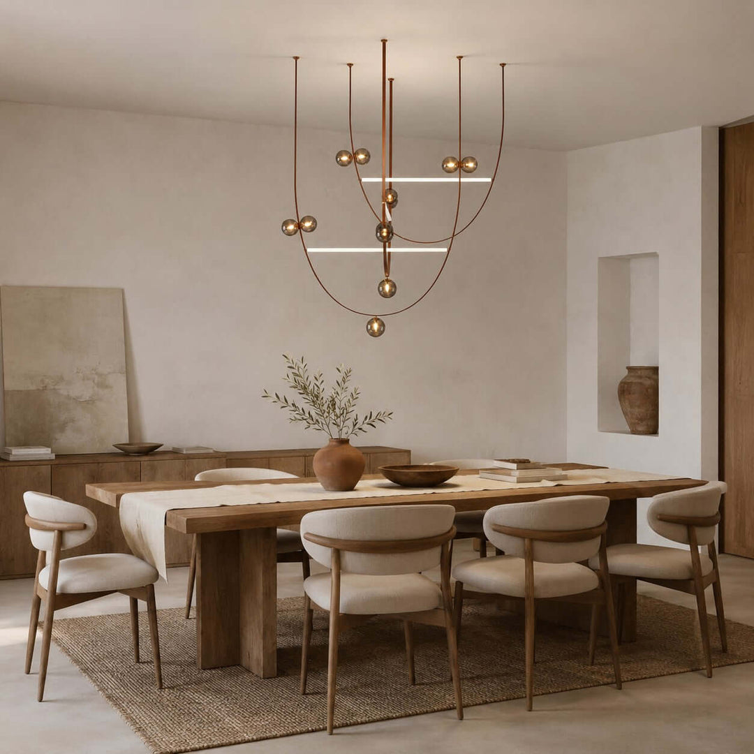 Leather Glass Chandelier for Stairwells and Foyers | Vinlighting