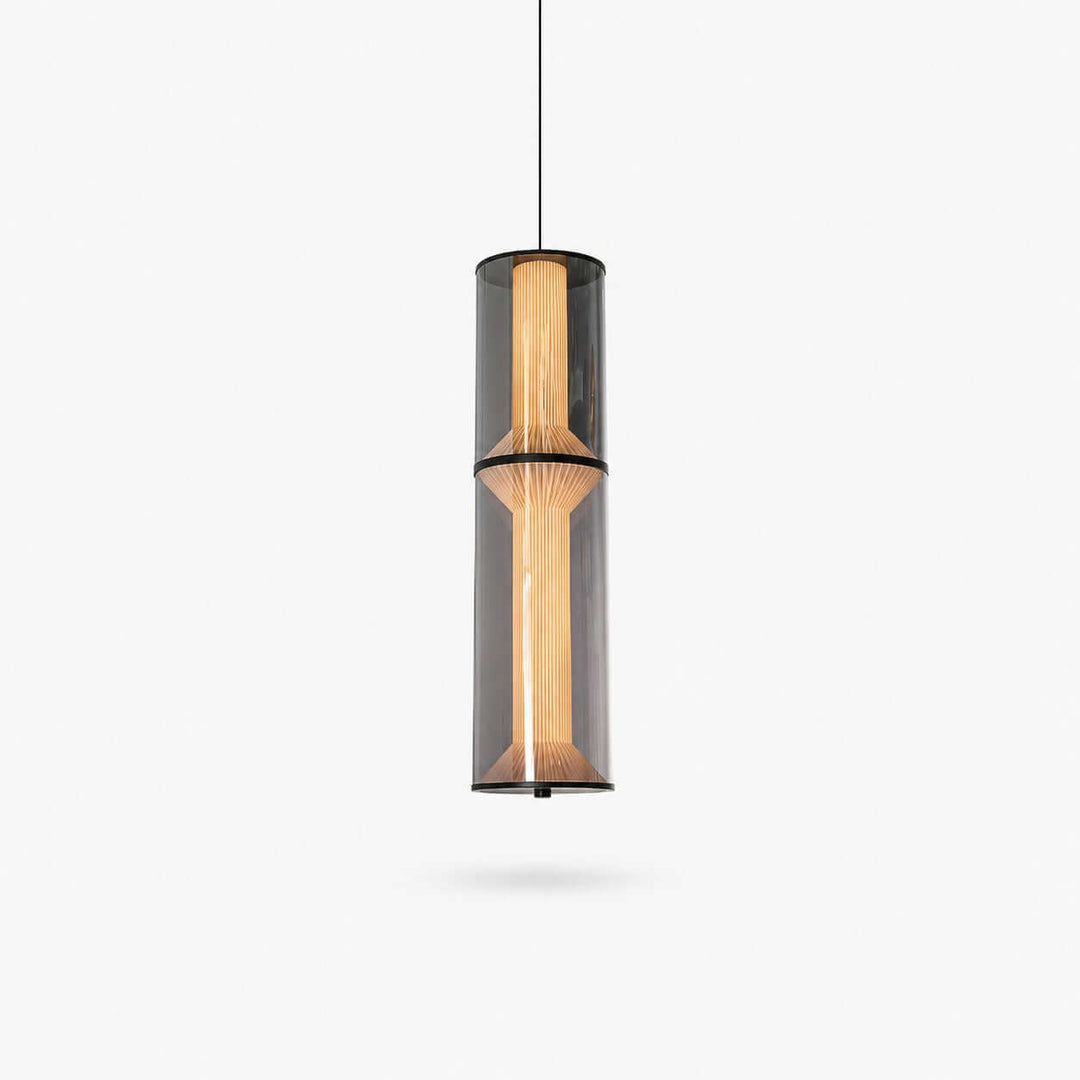 Vellore Pendant Light - Smoked Glass Bamboo Pendant for Dining | Vinlighting
