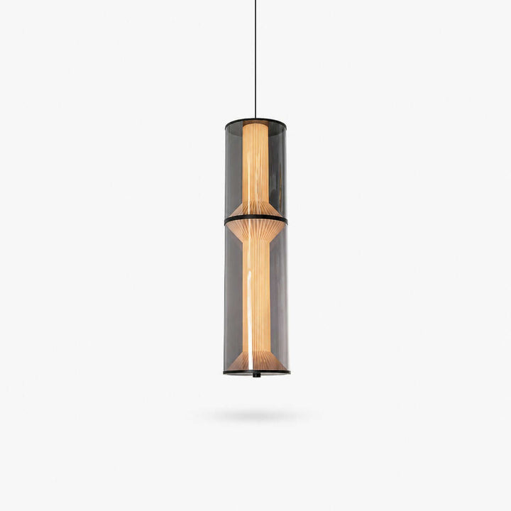 Vellore Pendant Light - Smoked Glass Bamboo Pendant for Dining | Vinlighting