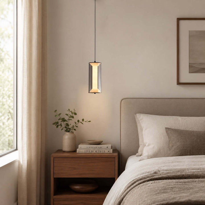Vellore Pendant Light - Smoked Glass Bamboo Pendant for Dining | Vinlighting