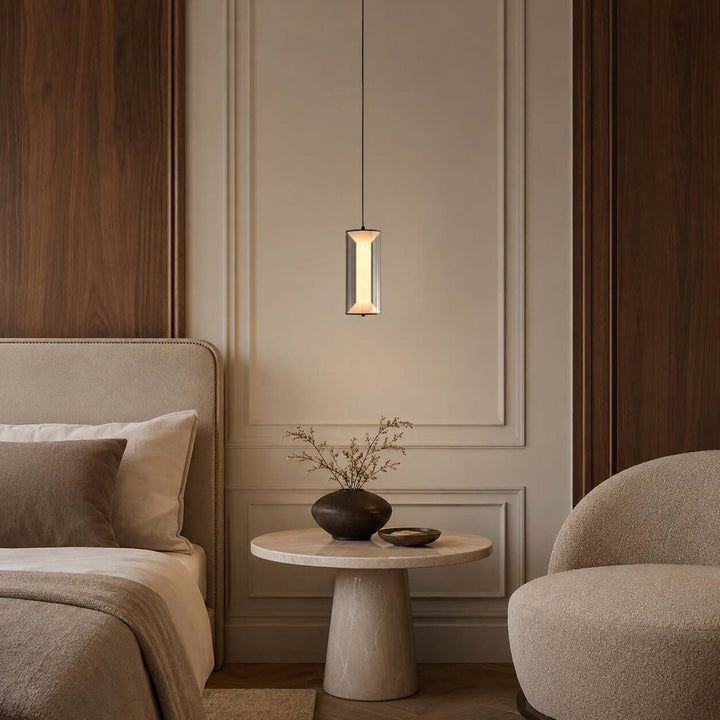Vellore Pendant Light - Smoked Glass Bamboo Pendant for Dining | Vinlighting
