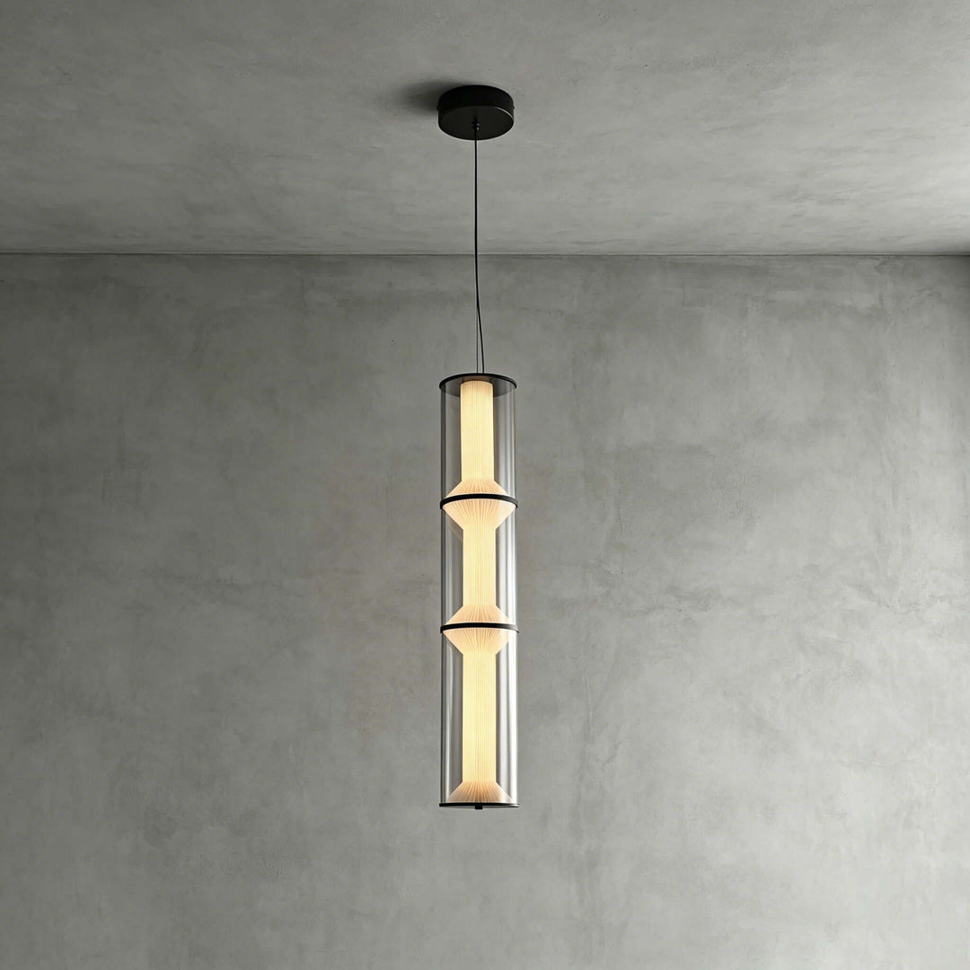 Vellore Pendant Light - Smoked Glass Bamboo Pendant for Dining | Vinlighting