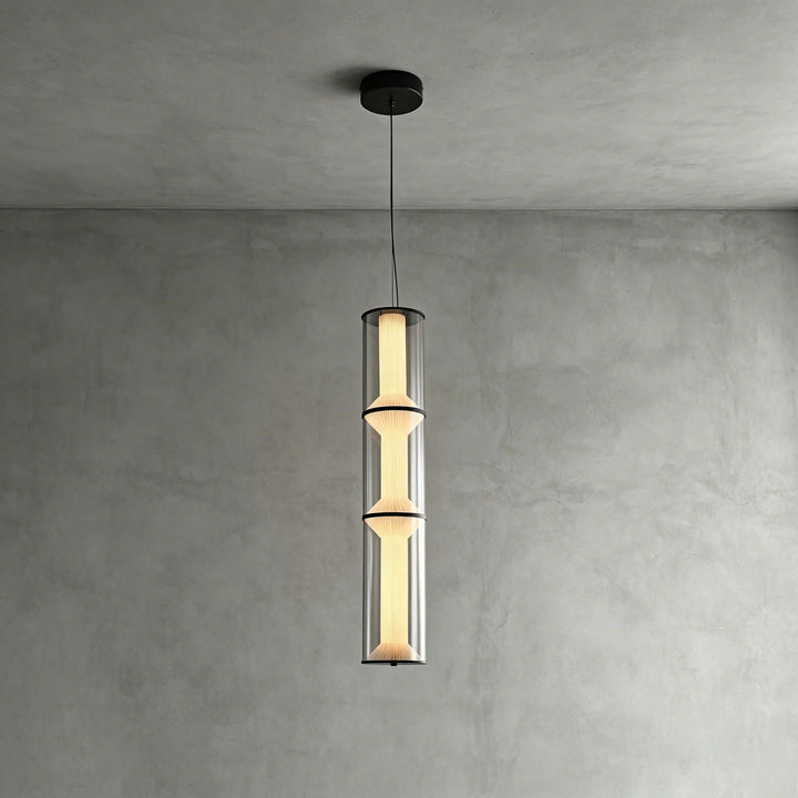 Vellore Pendant Light - Smoked Glass Bamboo Pendant for Dining | Vinlighting