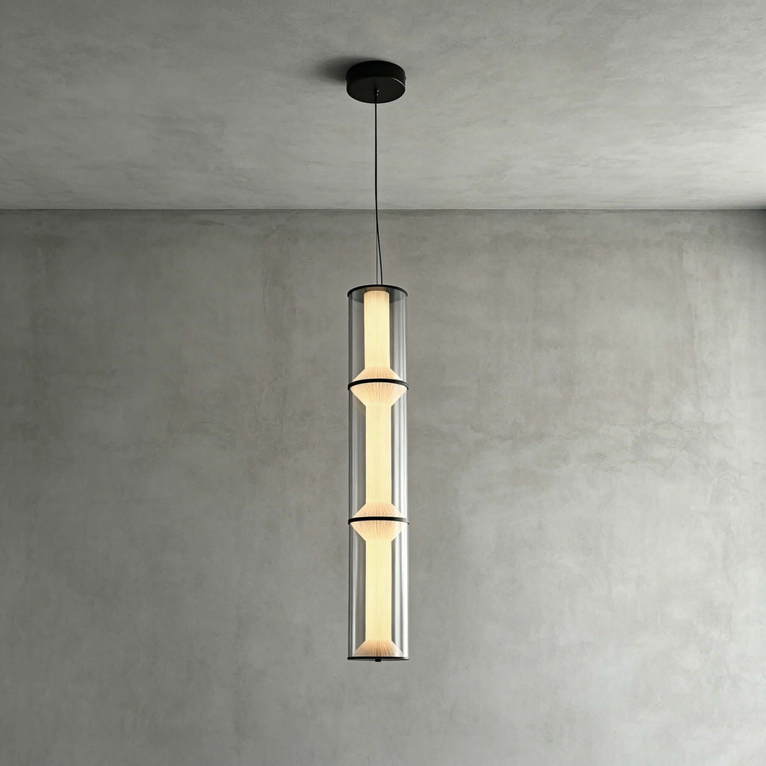 Vellore Pendant Light - Smoked Glass Bamboo Pendant for Dining | Vinlighting