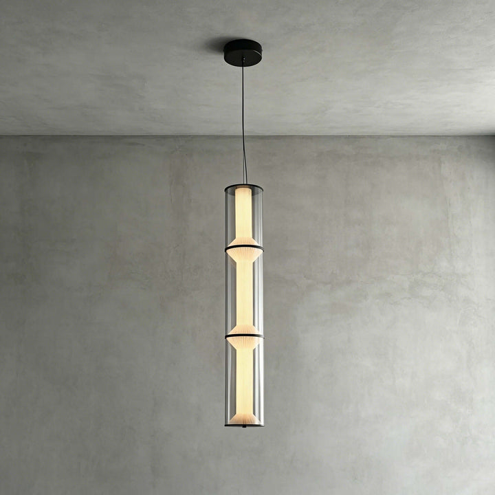 Vellore Pendant Light - Smoked Glass Bamboo Pendant for Dining | Vinlighting