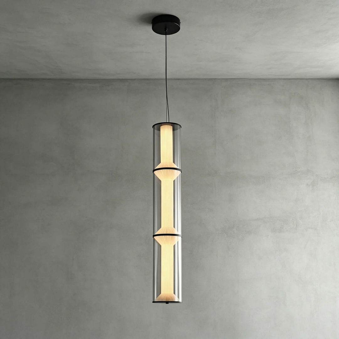 Vellore Pendant Light - Smoked Glass Bamboo Pendant for Dining | Vinlighting